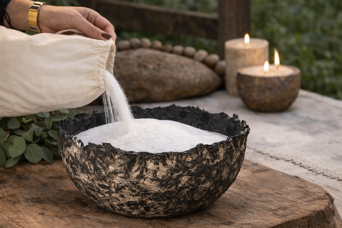 Vela Perlada Palmaria y Cuenco Decorativo