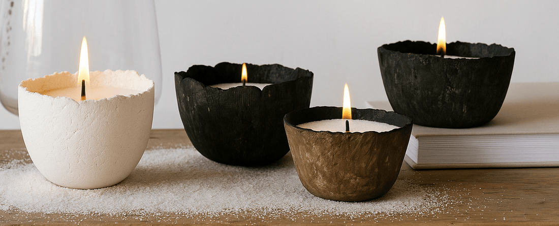 Cuencos decorativos de Papel Reciclado: El Encanto Artesanal para tus Velas Perladas Palmaria - Palmaria