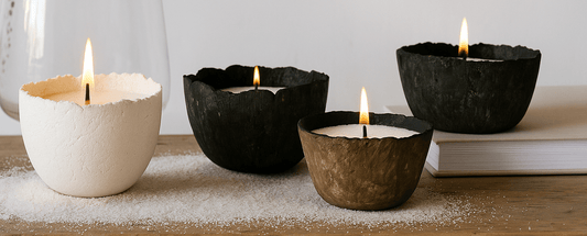 Cuencos decorativos de Papel Reciclado: El Encanto Artesanal para tus Velas Perladas Palmaria - Palmaria